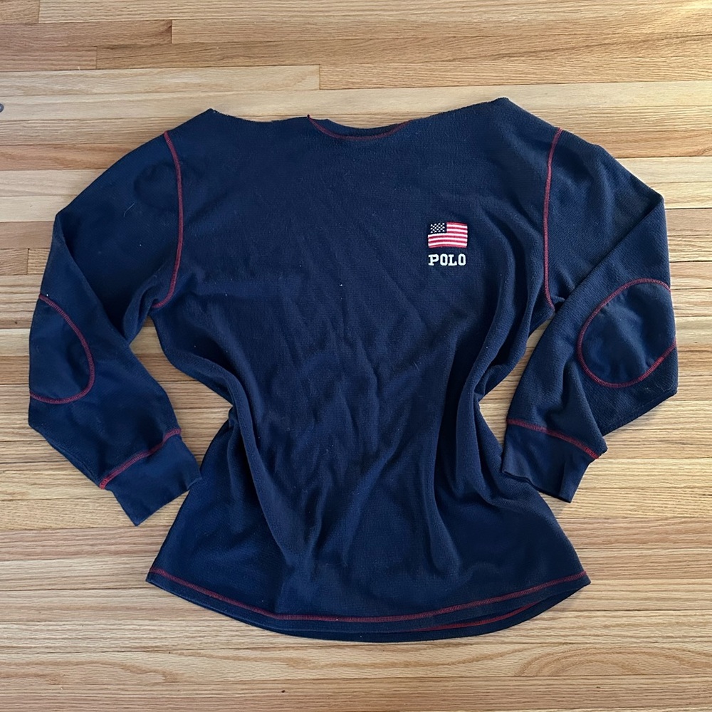 U.S. Polo Assn Off-the-Shoulder Long Sleeve Thermal Top